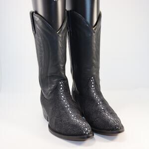Rudel Black Stingray Western Cowboy Boots Men’s 6.5 E Women’s 8 Wide